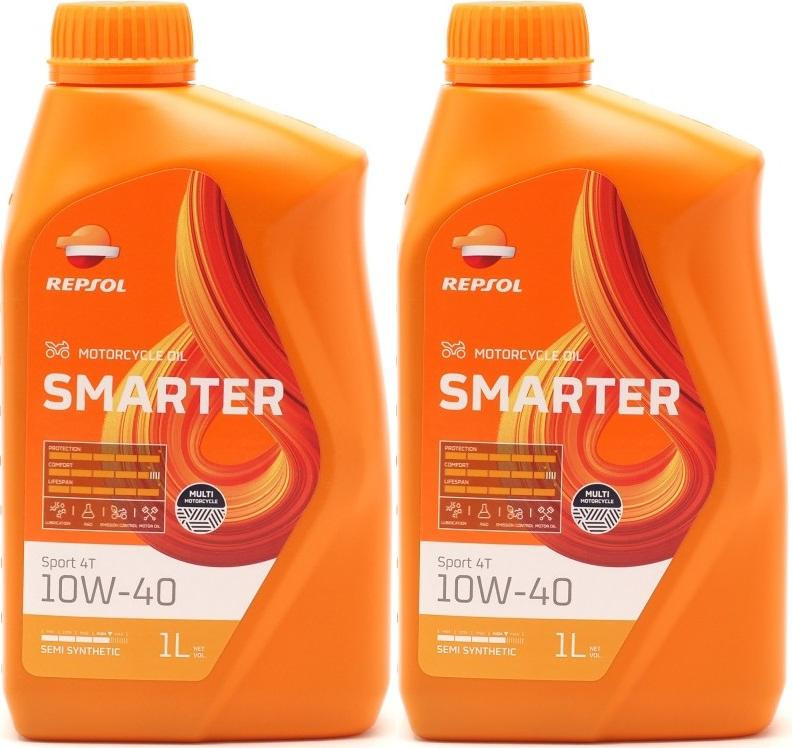 Repsol Motorrad Motoröl SMARTER Sport 4T 10W-40 1 Liter 2x 1l = 2 Liter