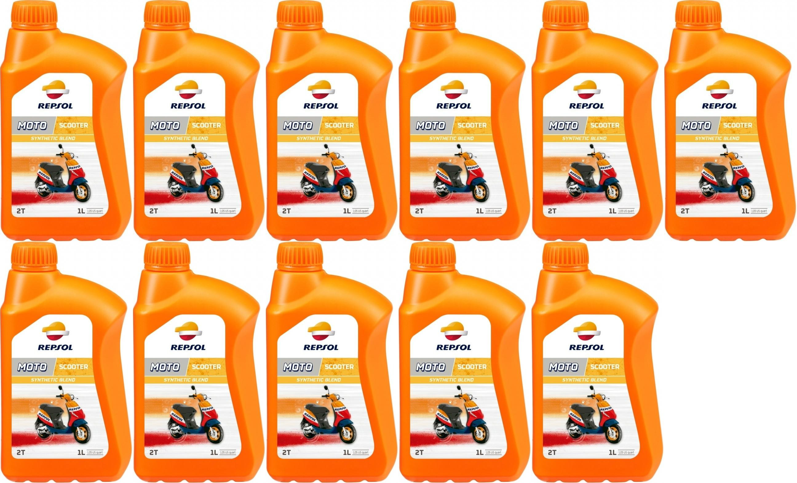 Repsol Motorrad Motoröl MOTO SCOOTER 2T 1 Liter 11x 1l = 11 Liter