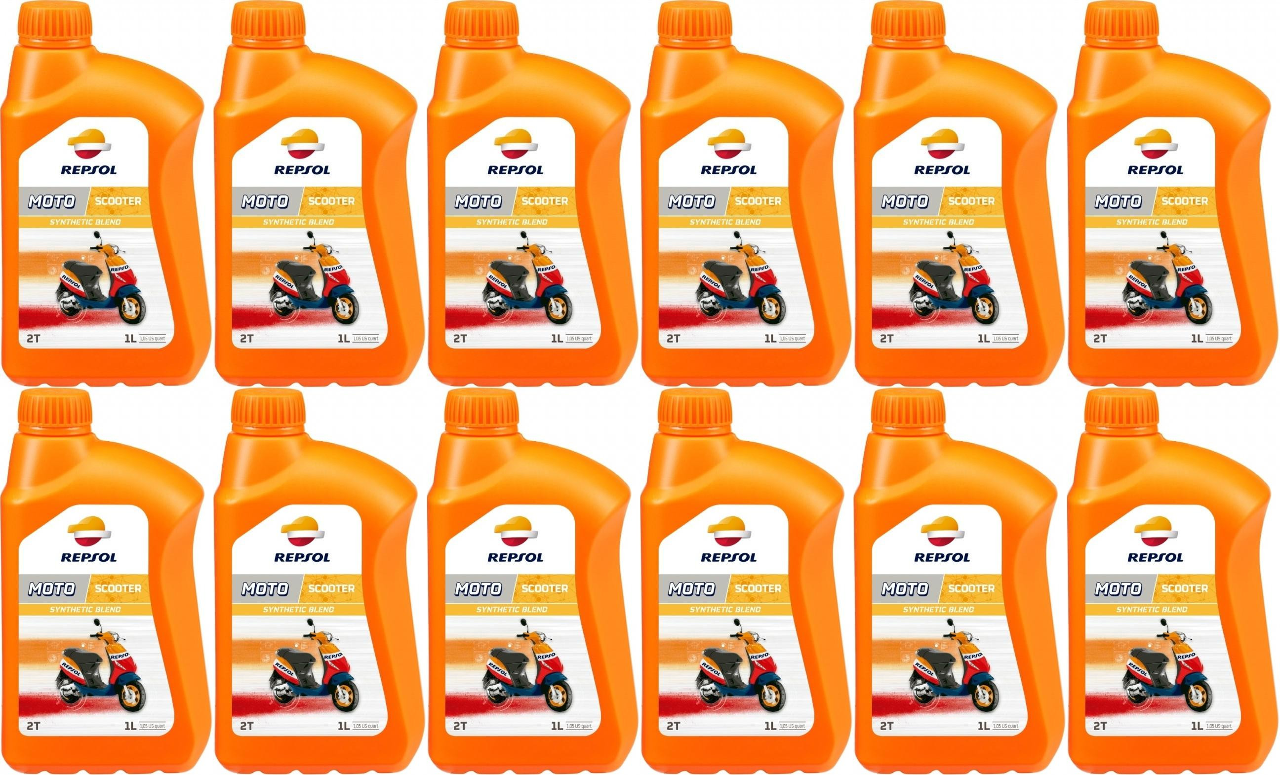 Repsol Motorrad Motoröl MOTO SCOOTER 2T 1 Liter 12x 1l = 12 Liter