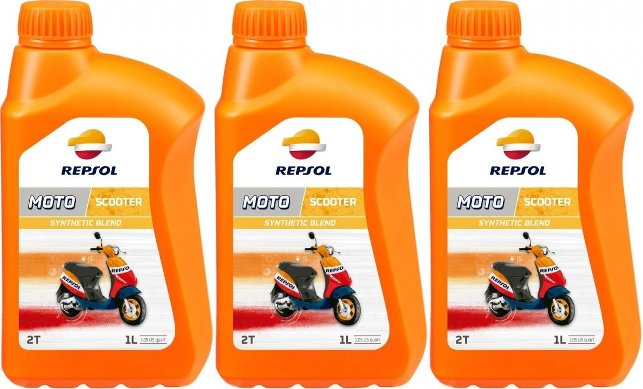 Repsol Motorrad Motoröl MOTO SCOOTER 2T 1 Liter 3x 1l = 3 Liter