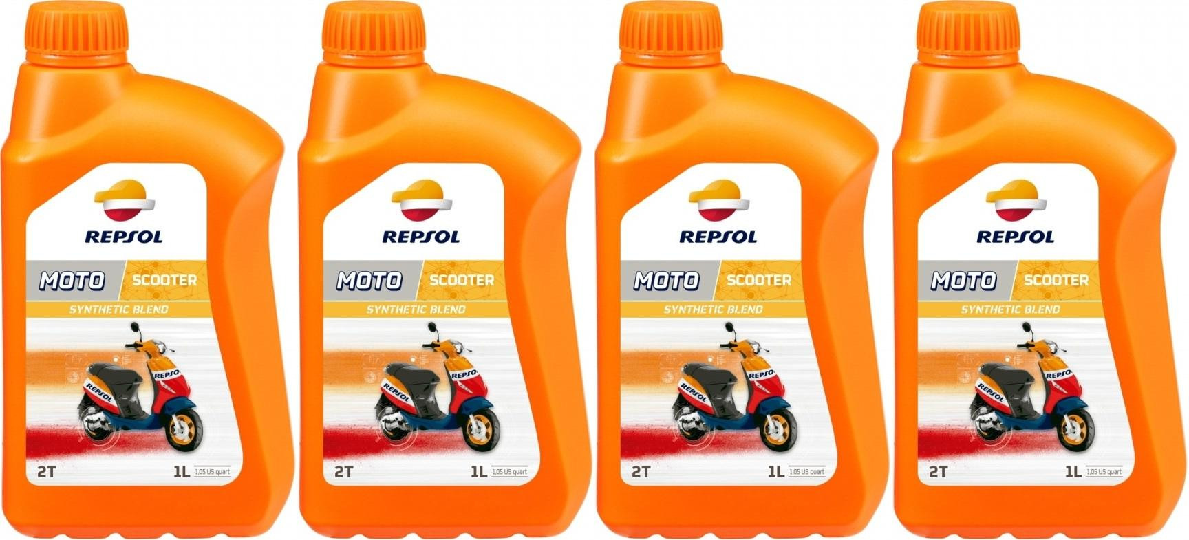 Repsol Motorrad Motoröl MOTO SCOOTER 2T 1 Liter 4x 1l = 4 Liter