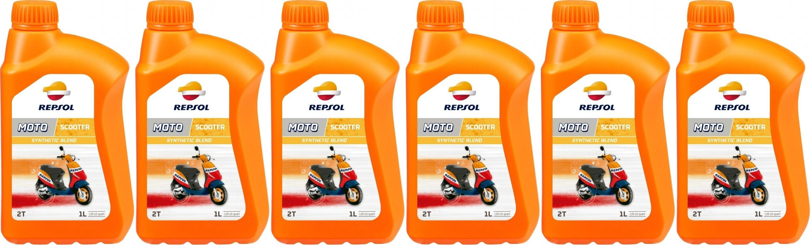 Repsol Motorrad Motoröl MOTO SCOOTER 2T 1 Liter 6x 1l = 6 Liter