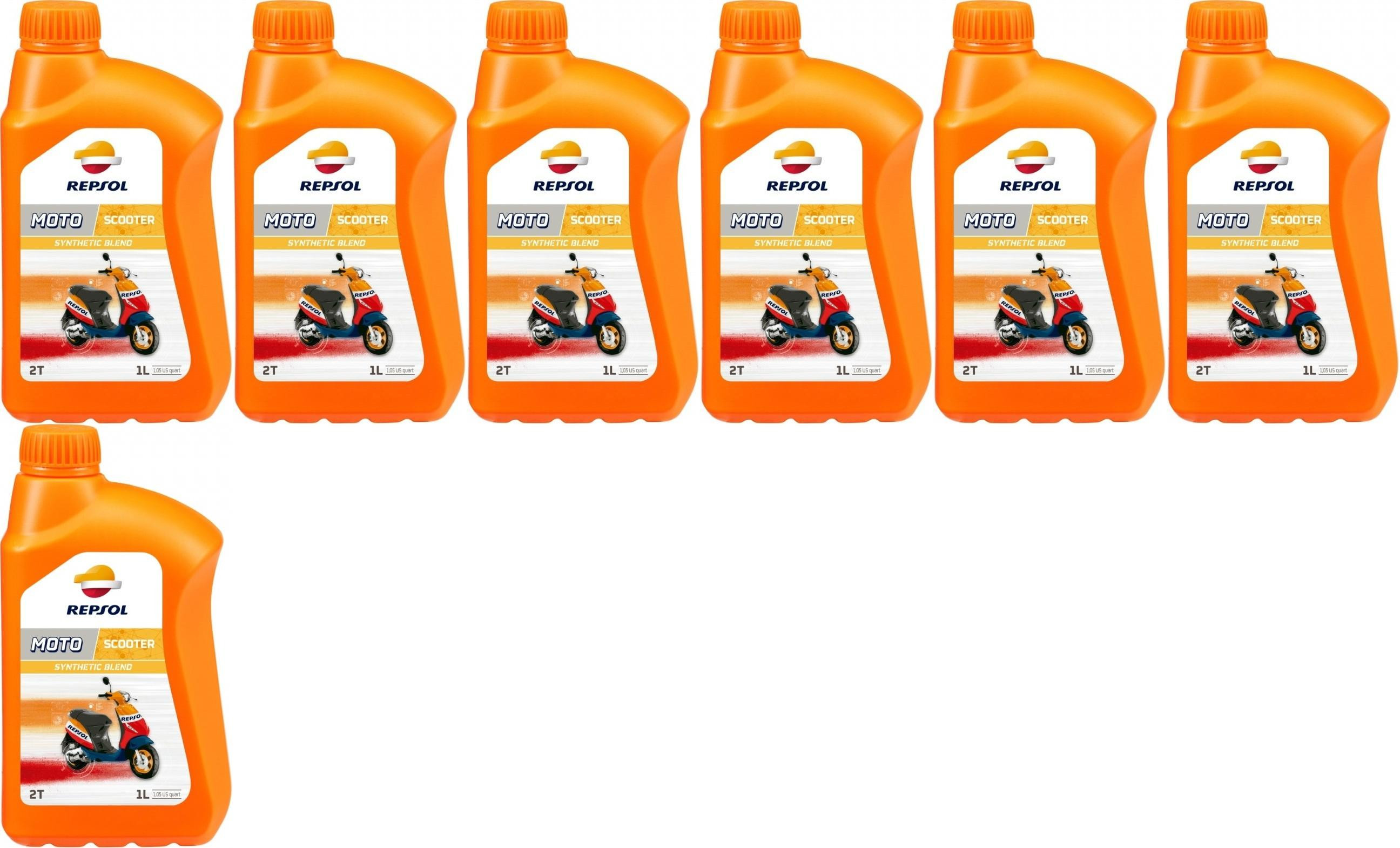 Repsol Motorrad Motoröl MOTO SCOOTER 2T 1 Liter 7x 1l = 7 Liter