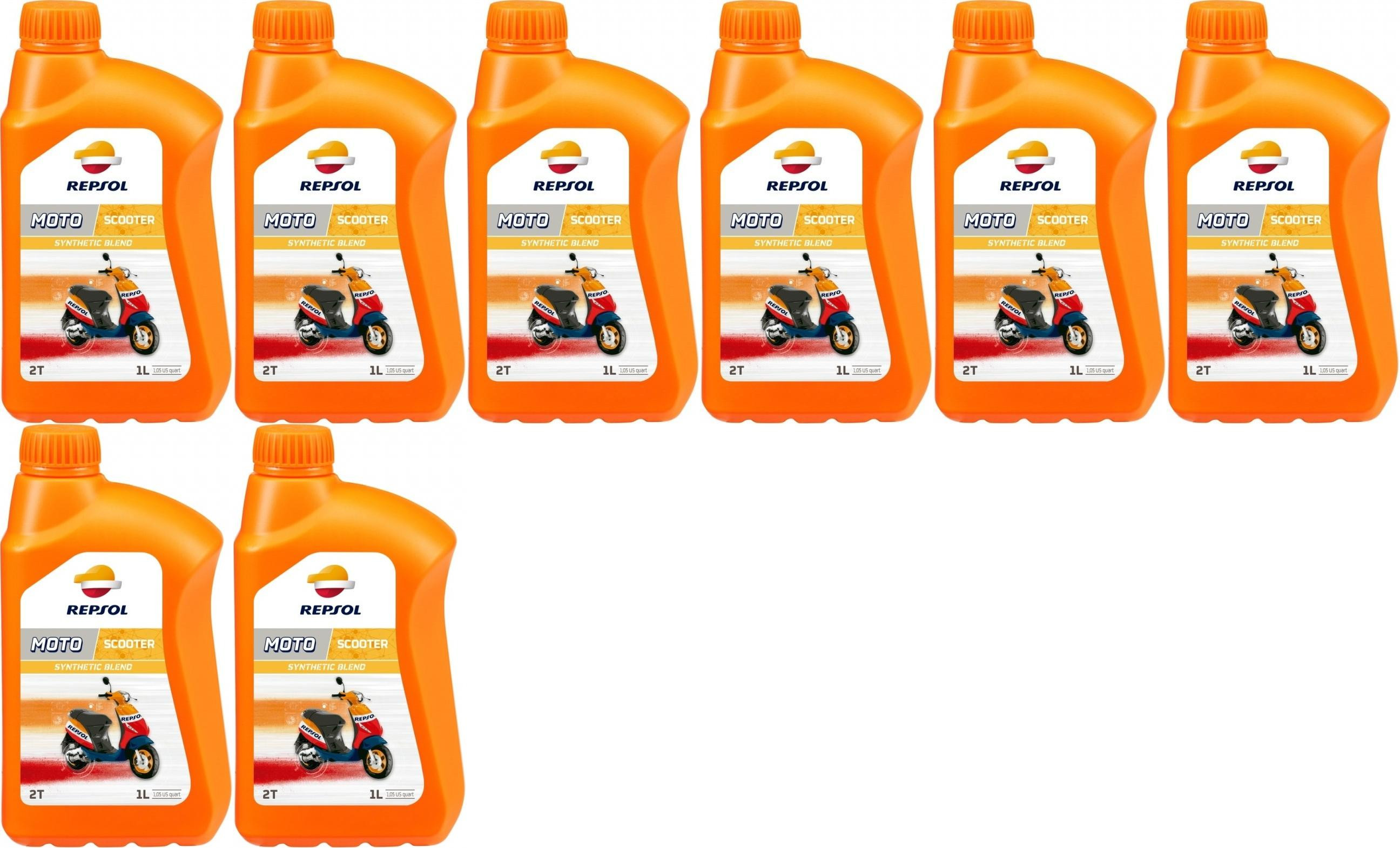 Repsol Motorrad Motoröl MOTO SCOOTER 2T 1 Liter 8x 1l = 8 Liter