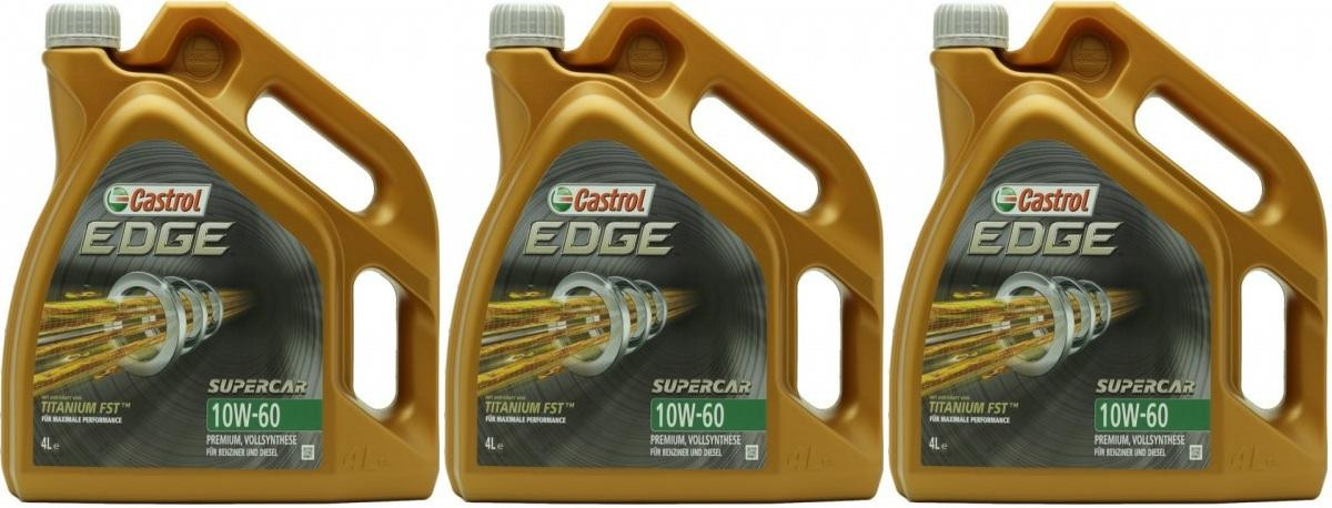 Castrol Edge 10W-60 Supercar Motoröl Kanister 3x 4l = 12 Liter