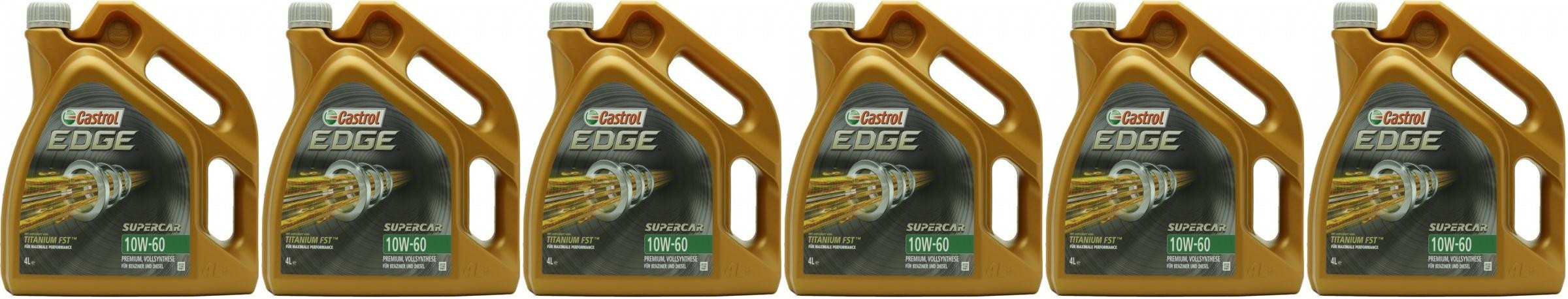 Castrol Edge 10W-60 Supercar Motoröl Kanister 6x 4l = 24 Liter