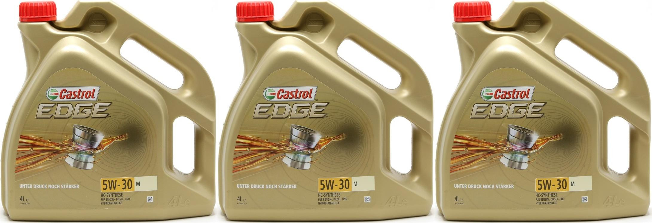Castrol Edge 5W-30 M (BMW LL04 + MB 229.52) Motoröl 3x 4l = 12 Liter