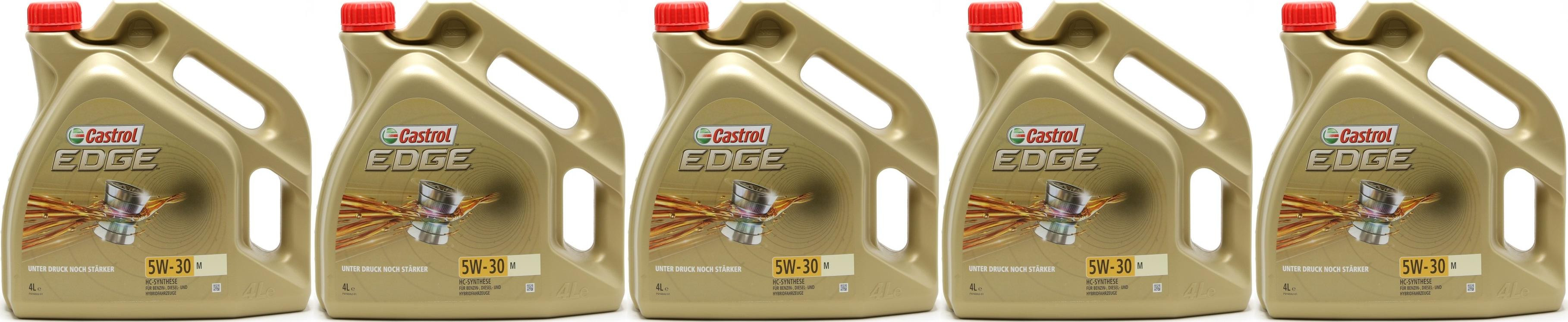 Castrol Edge 5W-30 M (BMW LL04 + MB 229.52) Motoröl 5x 4l = 20 Liter