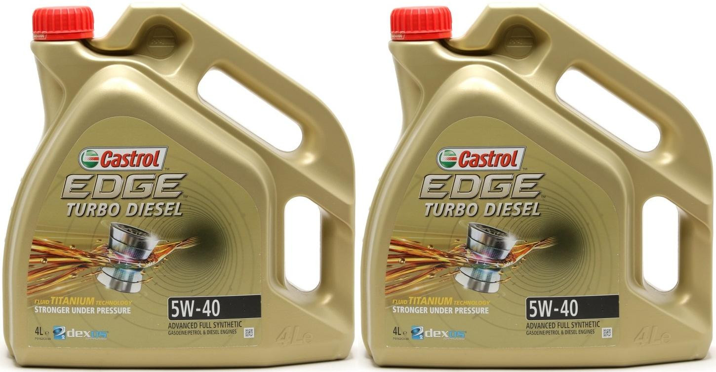 Castrol Edge Turbo Diesel 5W-40 Fluid Titanium (ex. FST) Motoröl 2x 4l = 8 Liter