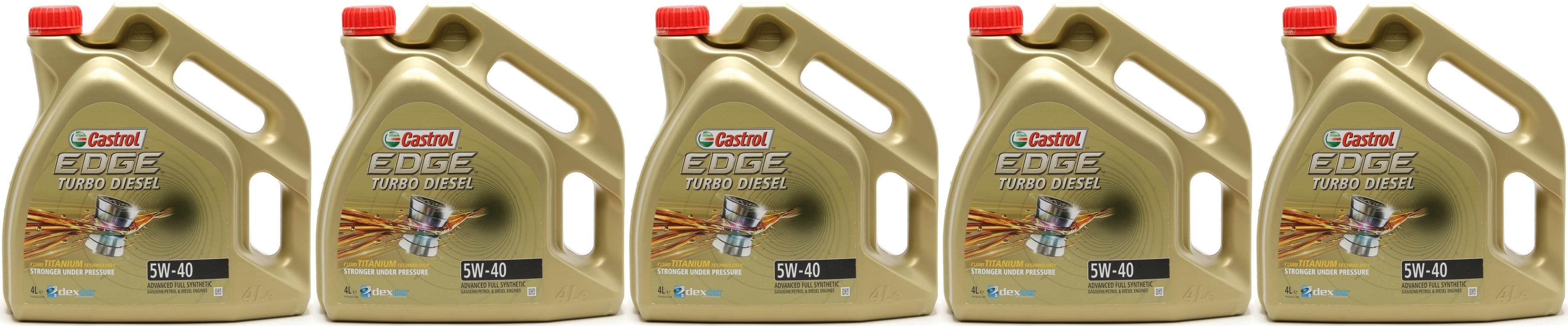 Castrol Edge Turbo Diesel 5W-40 Fluid Titanium (ex. FST) Motoröl 5x4l = 20 Liter