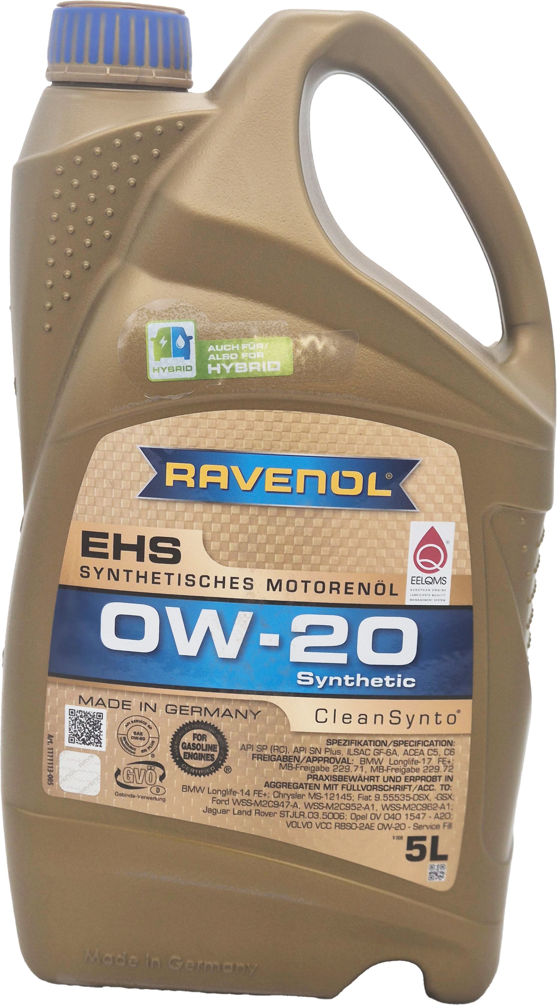 Ravenol EHS SAE 0W-20 Motoröl 5 Liter Kanister