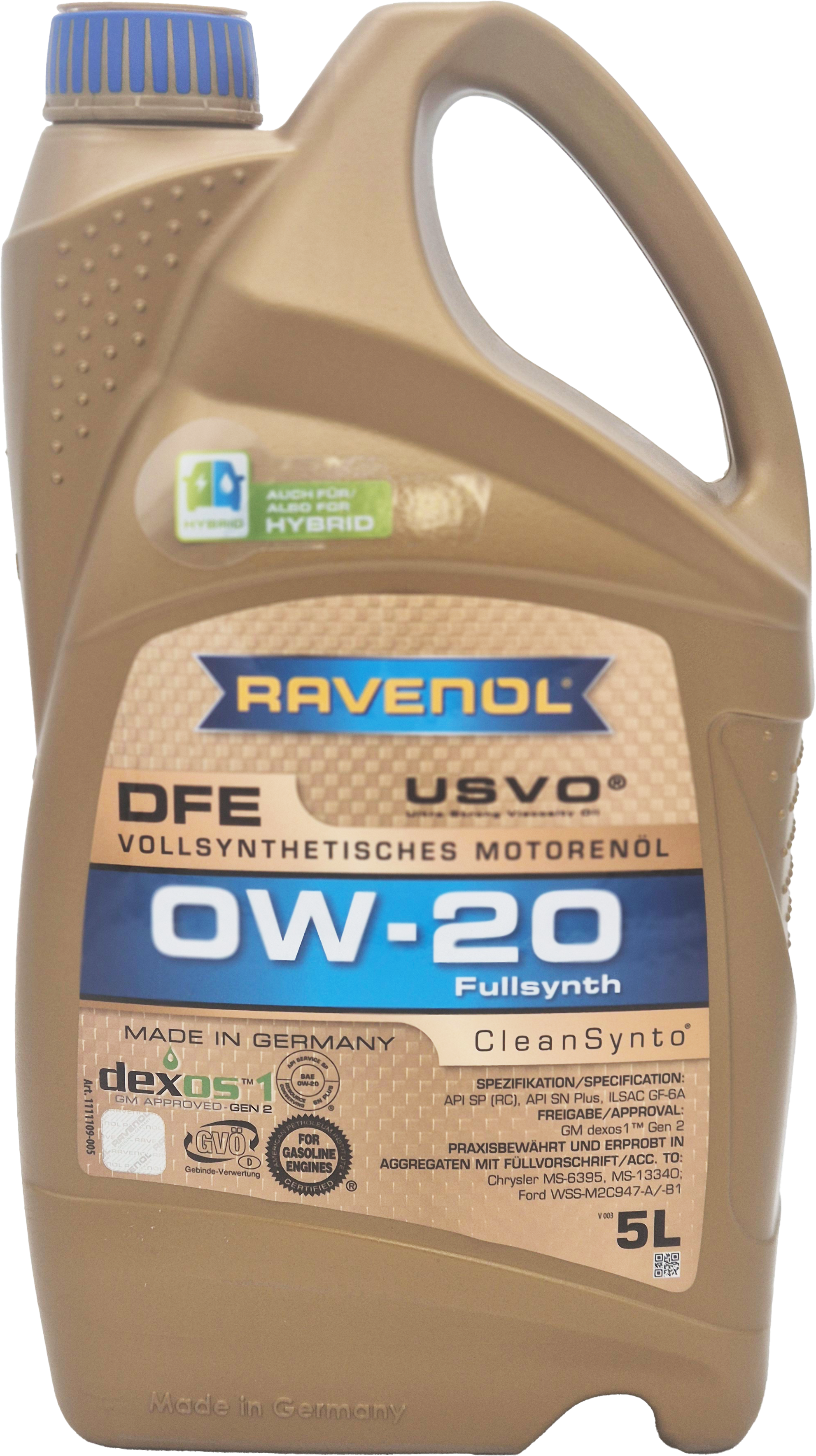 Ravenol DFE SAE 0W-20 Motoröl 5l Kanister