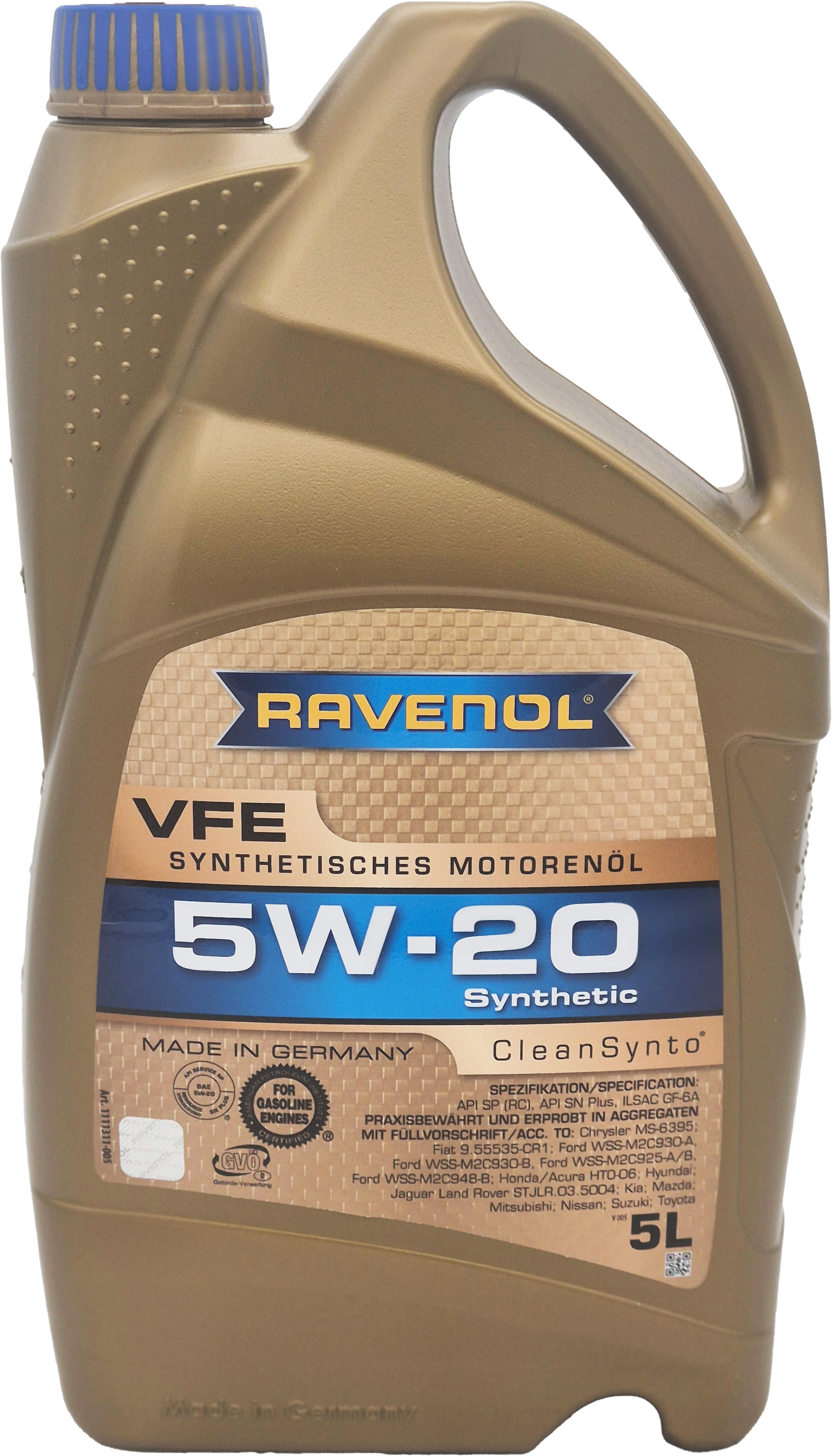 Ravenol VFE SAE 5W-20 Motoröl 5 Liter Kanister