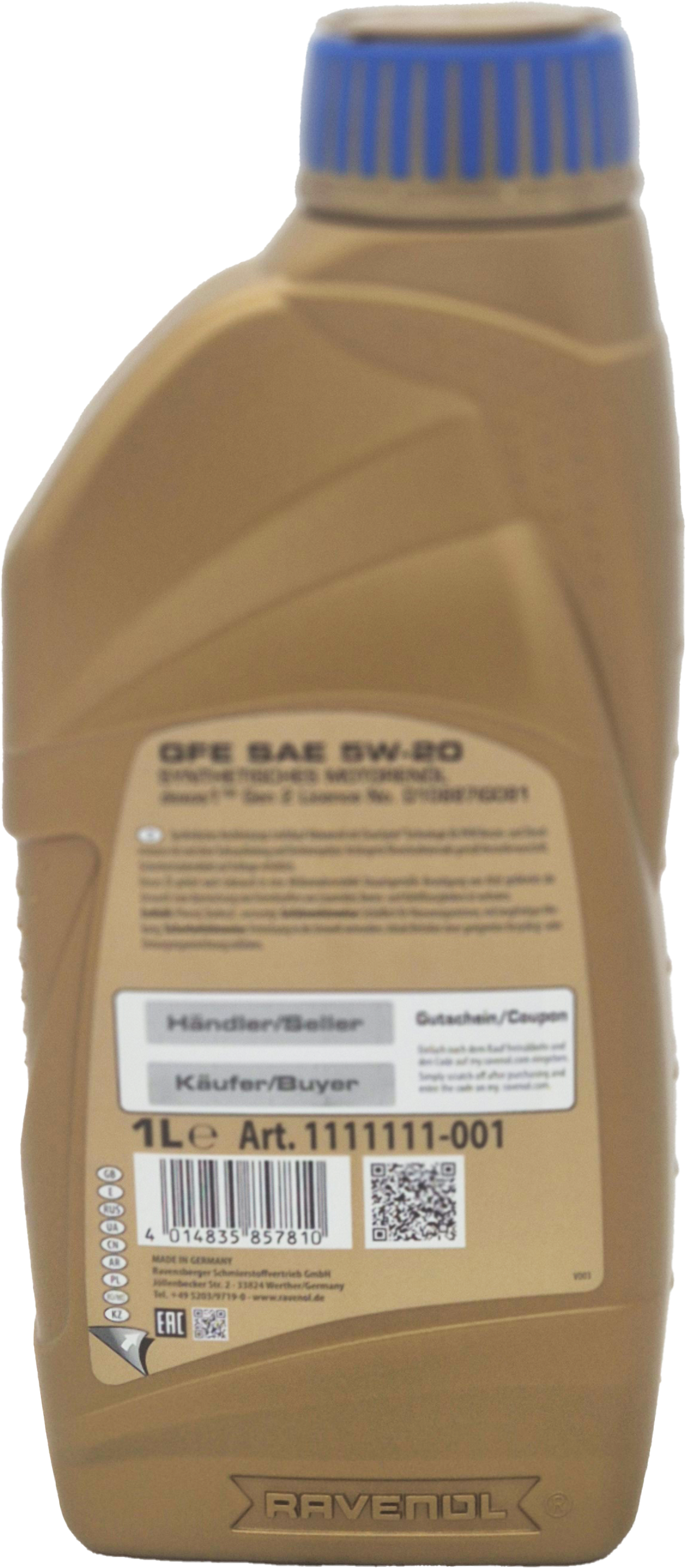 Ravenol GFE SAE 5W-20 Motoröl 1 Liter Flasche