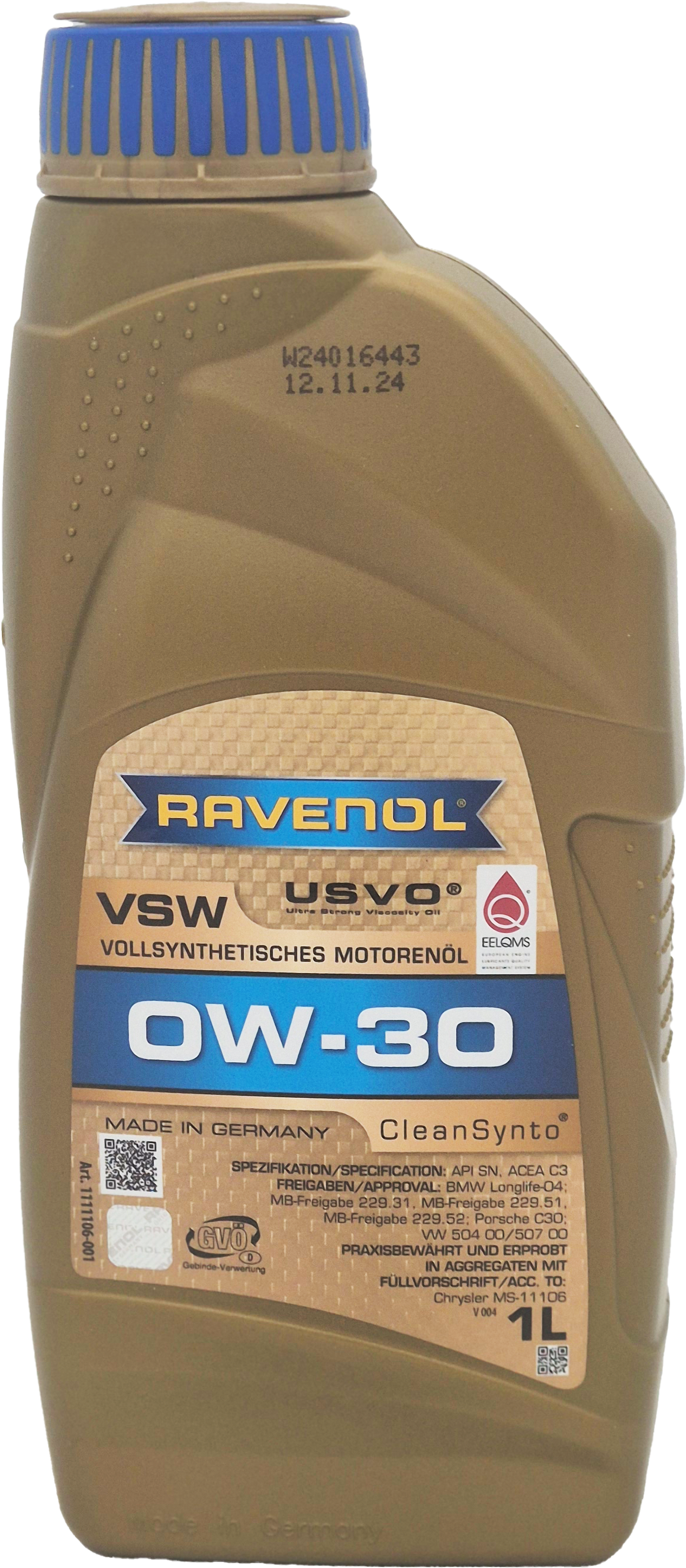 Ravenol VSW SAE 0W-30 Motoröl 1 Liter Flasche