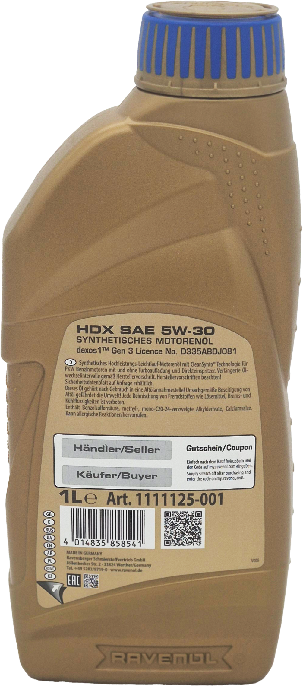 Ravenol HDX SAE 5W-30 Motoröl 1 Liter Flasche