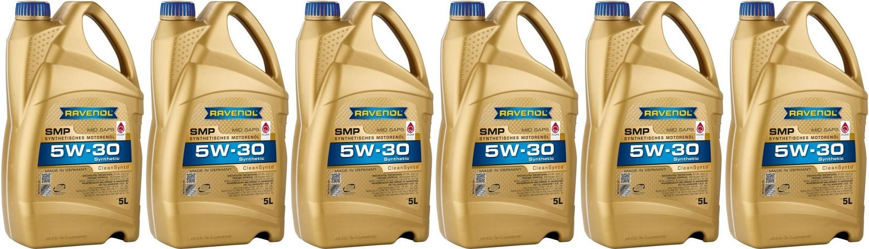 Ravenol RAVENOL SMP SAE 5W-30 Motoröl 6x 5 = 30 Liter