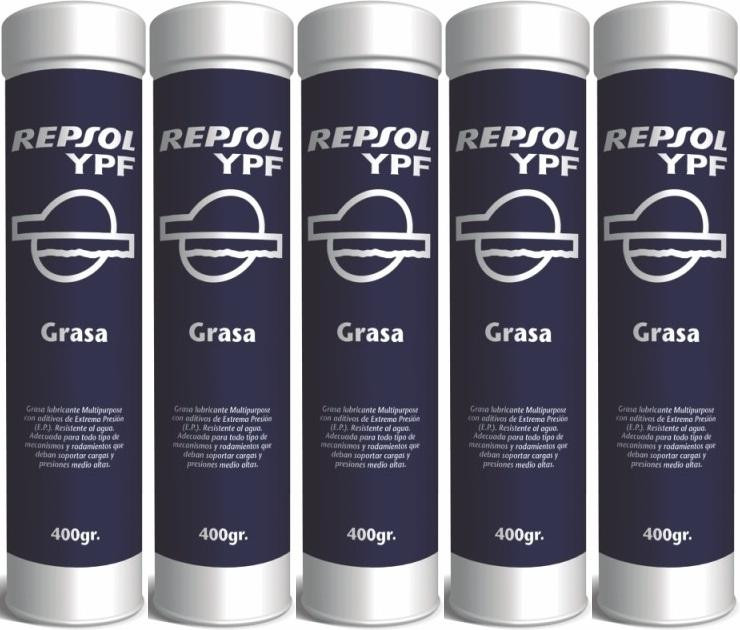 Repsol Lithium Schmierfett MP 2 Fett Kartusche 5x 400 Gramm