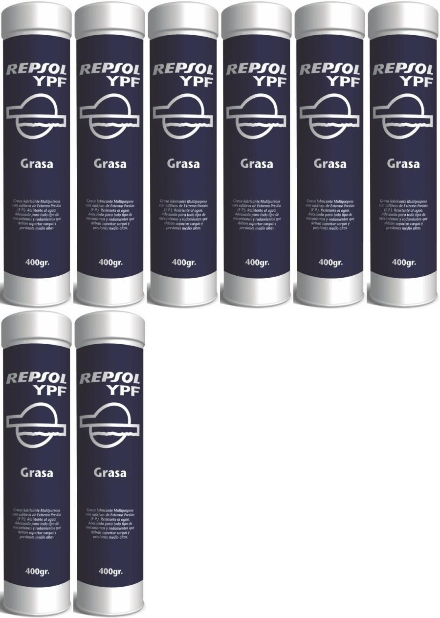 Repsol Schmierfett GRASA MOLIBGRAS EP 2 Fett Kartusche 8x 400 Gramm