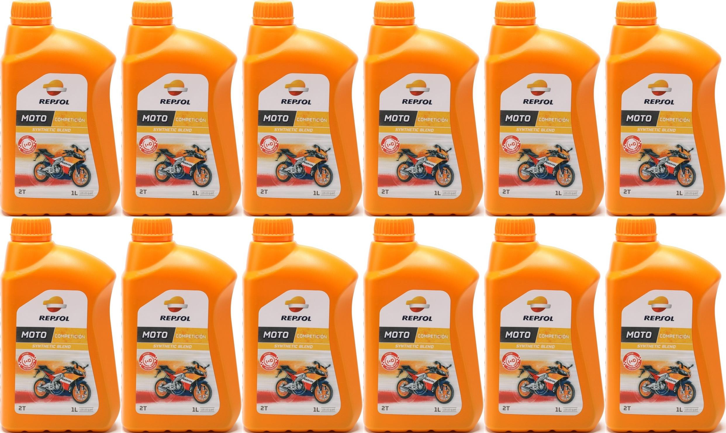 Repsol Motorrad Motoröl MOTO COMPETICION 2T 1 Liter 12x 1l = 12 Liter