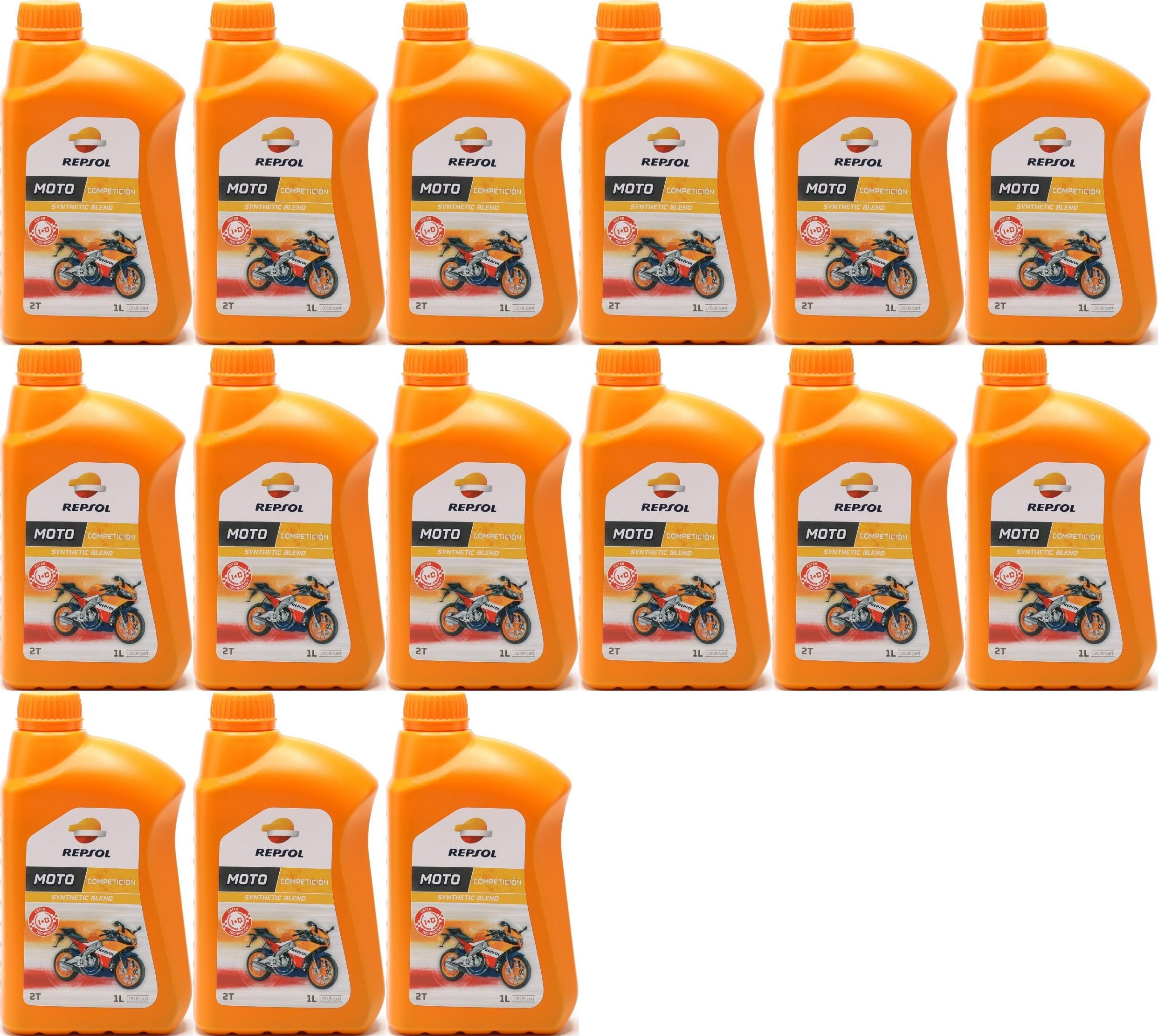 Repsol Motorrad Motoröl MOTO COMPETICION 2T 1 Liter 15x 1l = 15 Liter