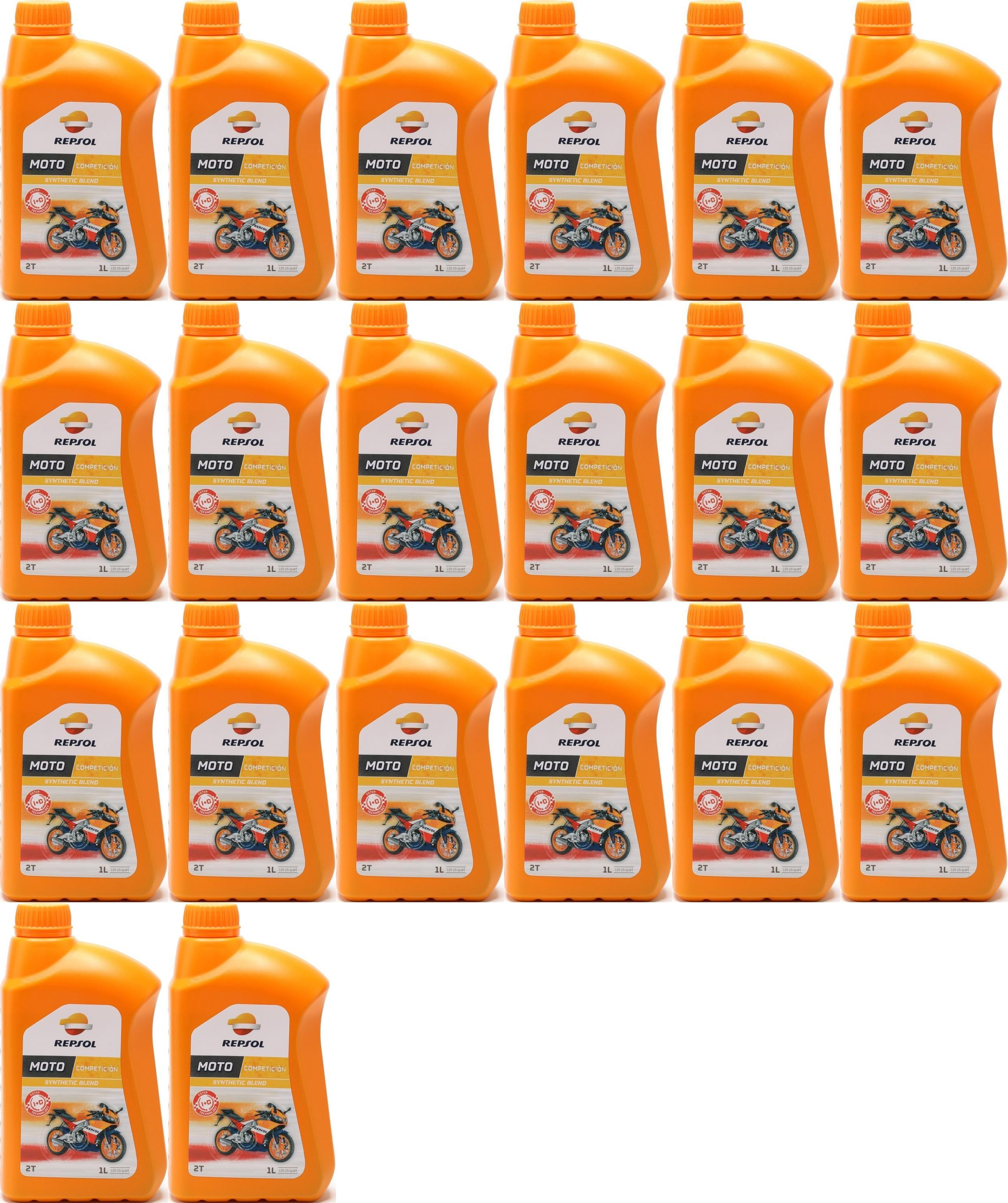 Repsol Motorrad Motoröl MOTO COMPETICION 2T 1 Liter 20x 1l = 20 Liter