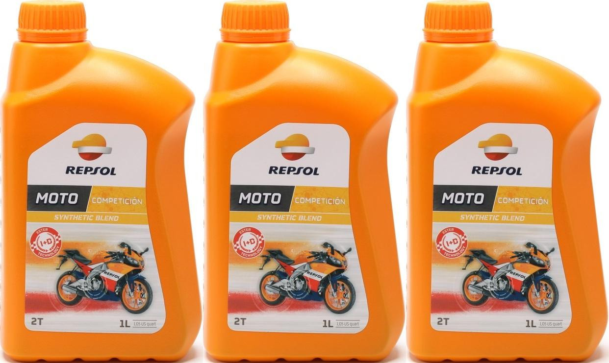 Repsol Motorrad Motoröl MOTO COMPETICION 2T 1 Liter 3x 1l = 3 Liter