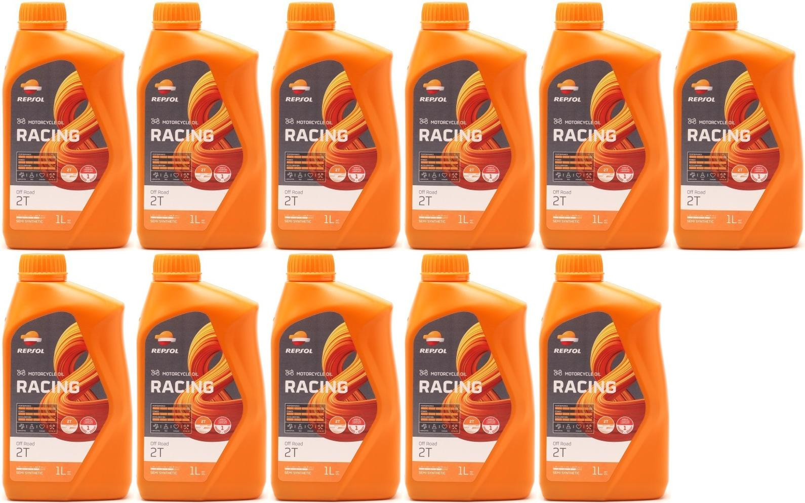 Repsol Motorrad Motoröl RACING OFF ROAD 2T 1 Liter 11x 1l = 11 Liter