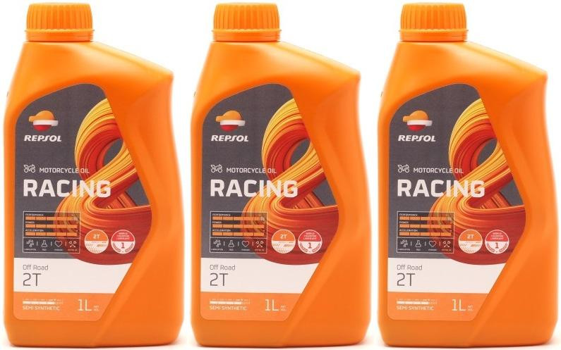 Repsol Motorrad Motoröl RACING OFF ROAD 2T 1 Liter 3x 1l = 3 Liter