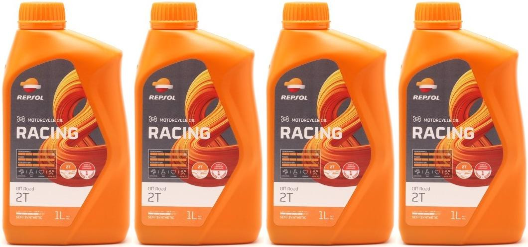 Repsol Motorrad Motoröl RACING OFF ROAD 2T 1 Liter 4x 1l = 4 Liter