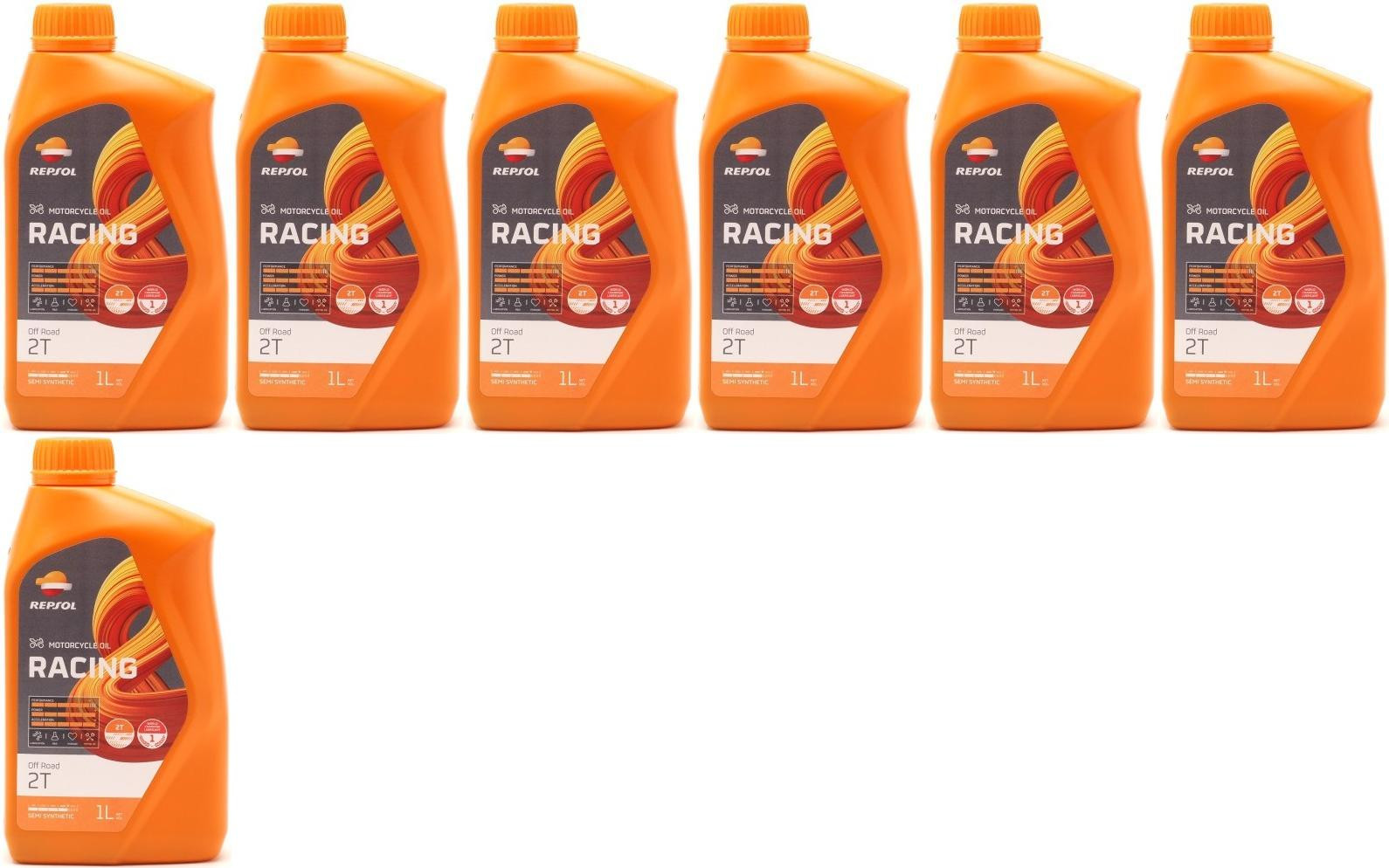 Repsol Motorrad Motoröl RACING OFF ROAD 2T 1 Liter 7x 1l = 7 Liter