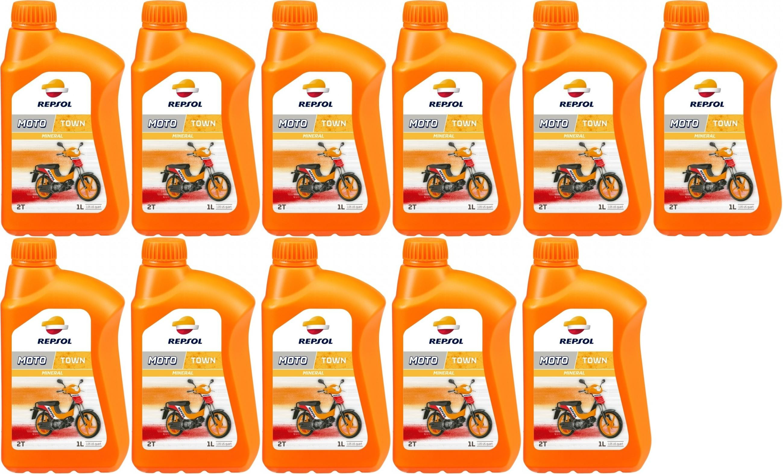 Repsol Motorrad Motoröl MOTO TOWN 2T 1 Liter 11x 1l = 11 Liter