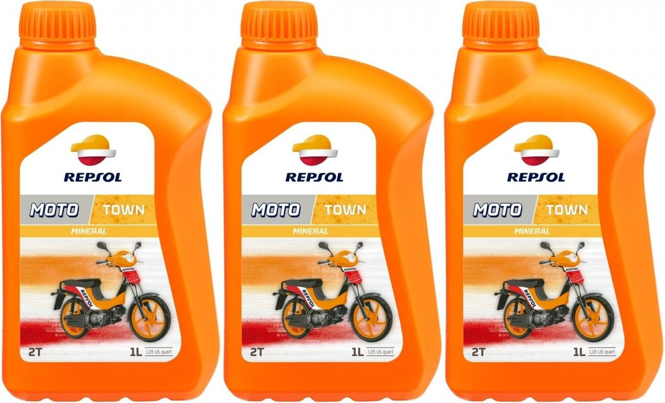 Repsol Motorrad Motoröl MOTO TOWN 2T 1 Liter 3x 1l = 3 Liter