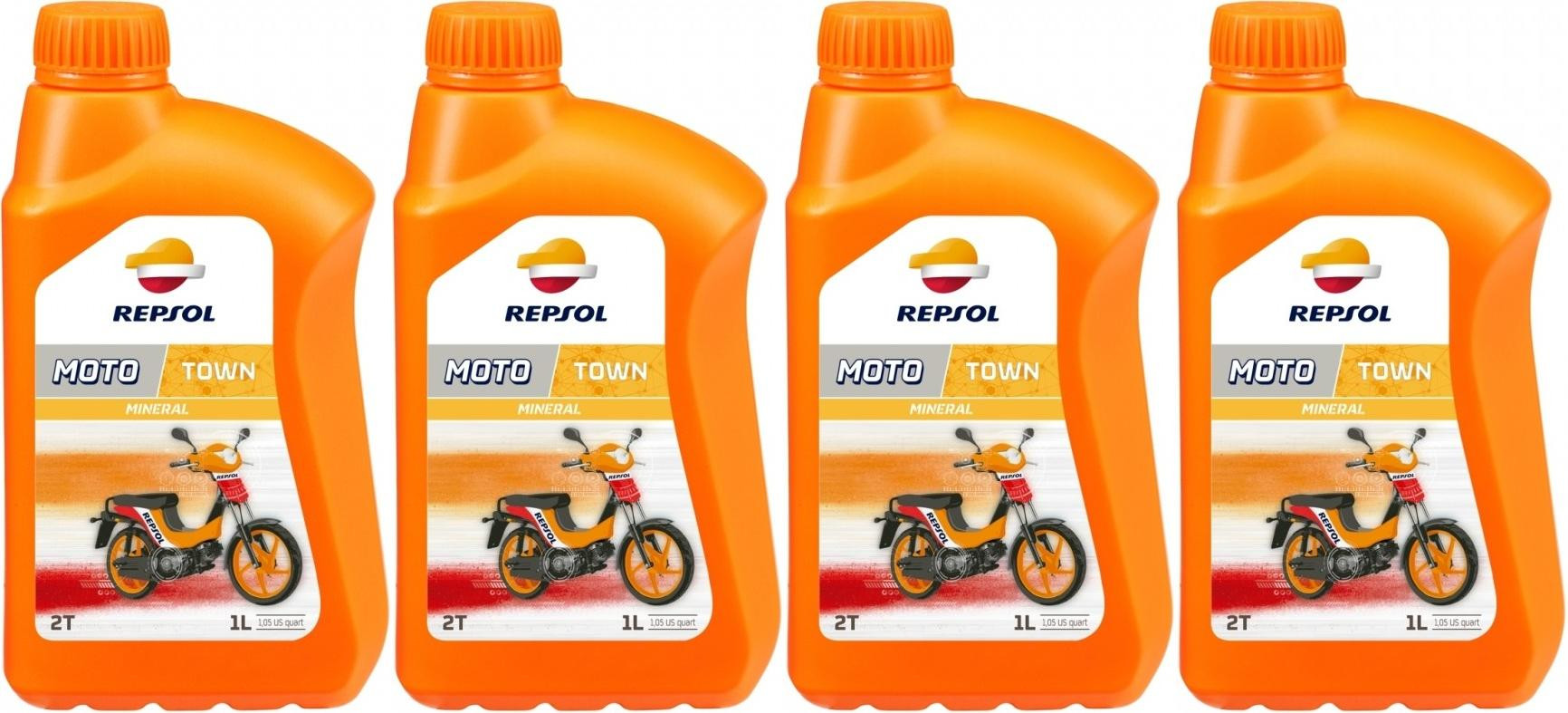 Repsol Motorrad Motoröl MOTO TOWN 2T 1 Liter 4x 1l = 4 Liter