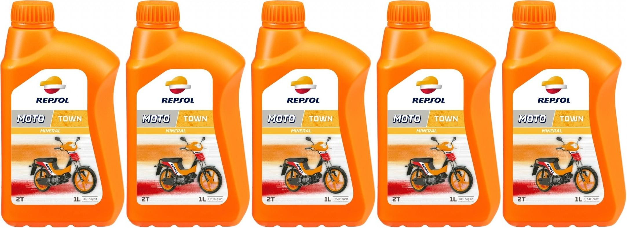Repsol Motorrad Motoröl MOTO TOWN 2T 1 Liter 5x 1l = 5 Liter