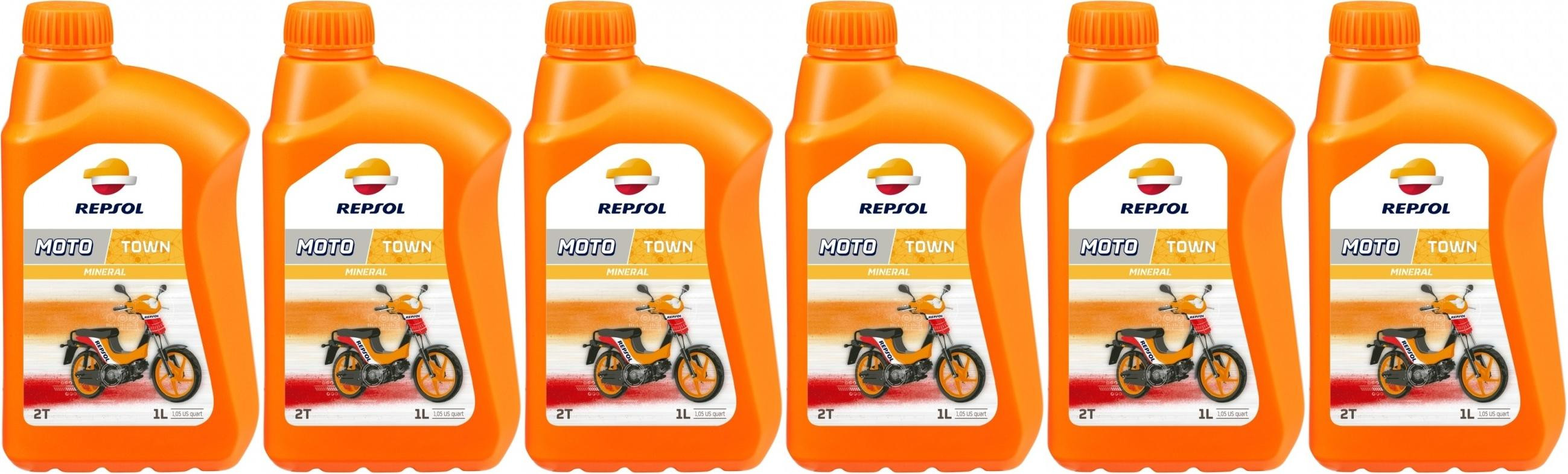 Repsol Motorrad Motoröl MOTO TOWN 2T 1 Liter 6x 1l = 6 Liter