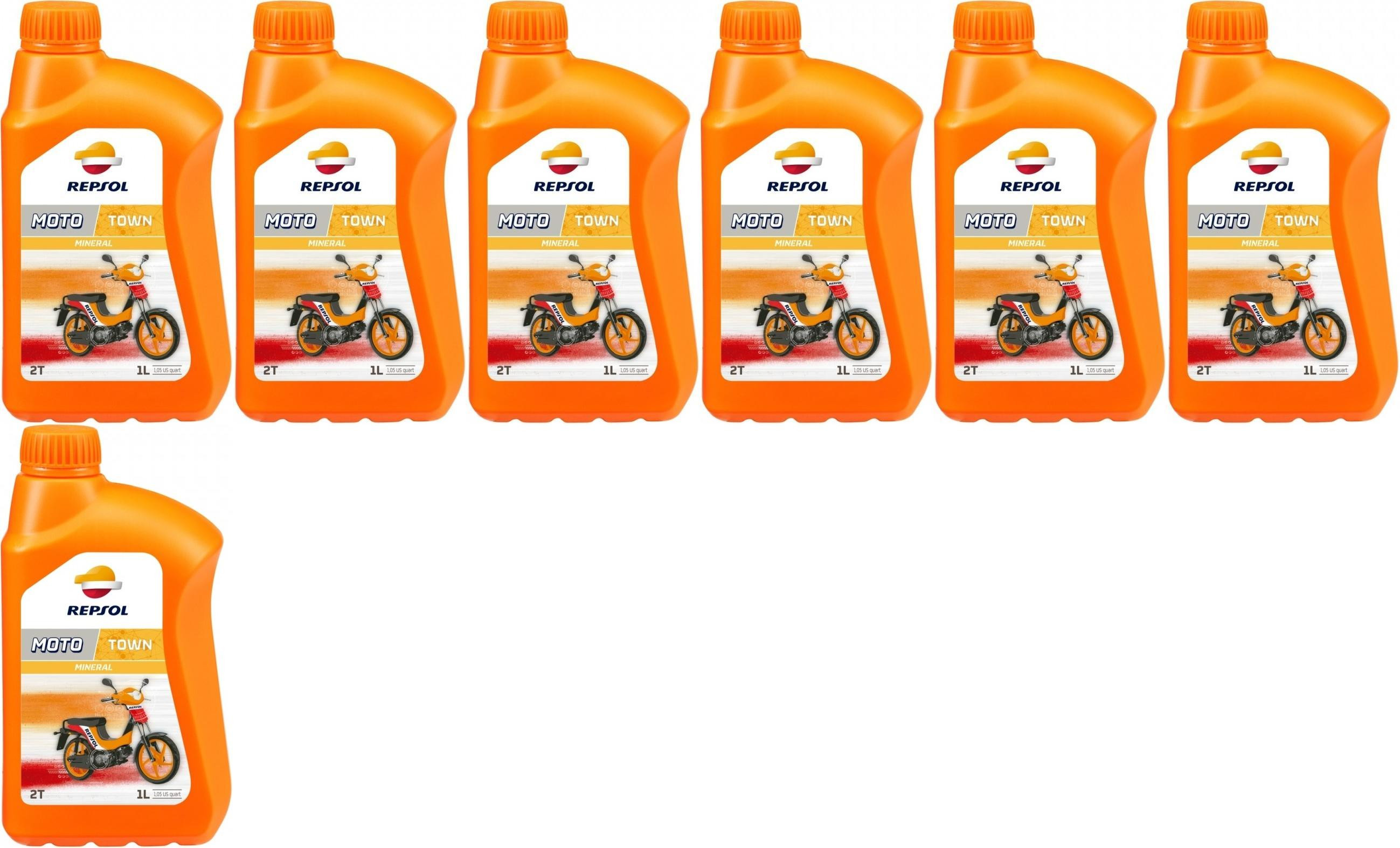 Repsol Motorrad Motoröl MOTO TOWN 2T 1 Liter 7x 1l = 7 Liter