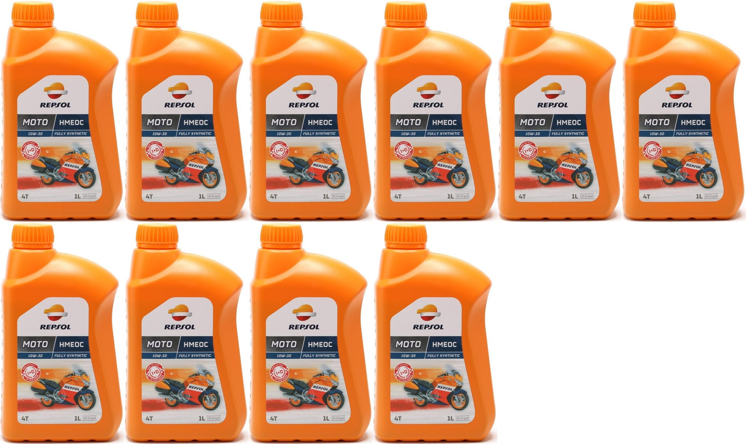Repsol Motorrad Motoröl MOTO HMEOC 4T 10W30 1 Liter 10x 1l = 10 Liter