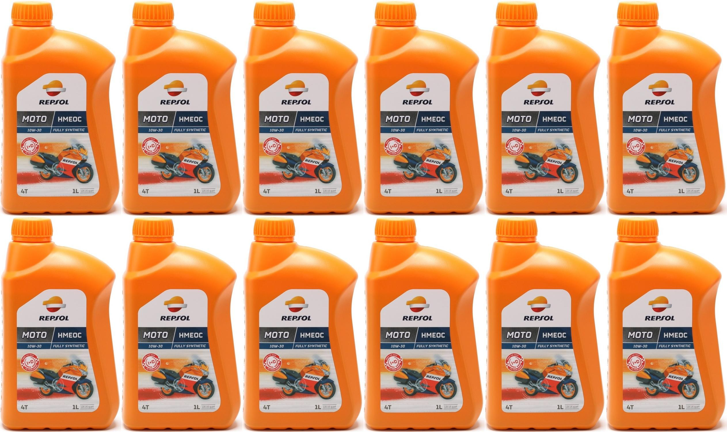 Repsol Motorrad Motoröl MOTO HMEOC 4T 10W30 1 Liter 12x 1l = 12 Liter