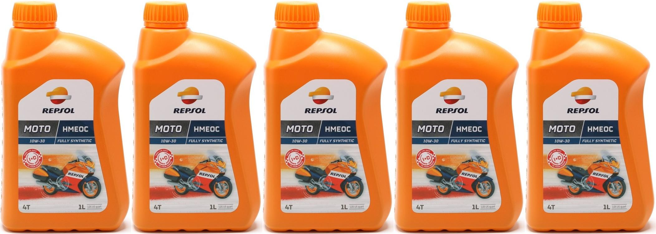 Repsol Motorrad Motoröl MOTO HMEOC 4T 10W30 1 Liter 5x 1l = 5 Liter