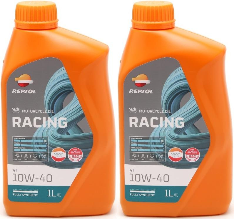 Repsol Motorrad Motoröl MOTO RACING 4T 10W40 1 Liter 2x 1l = 2 Liter