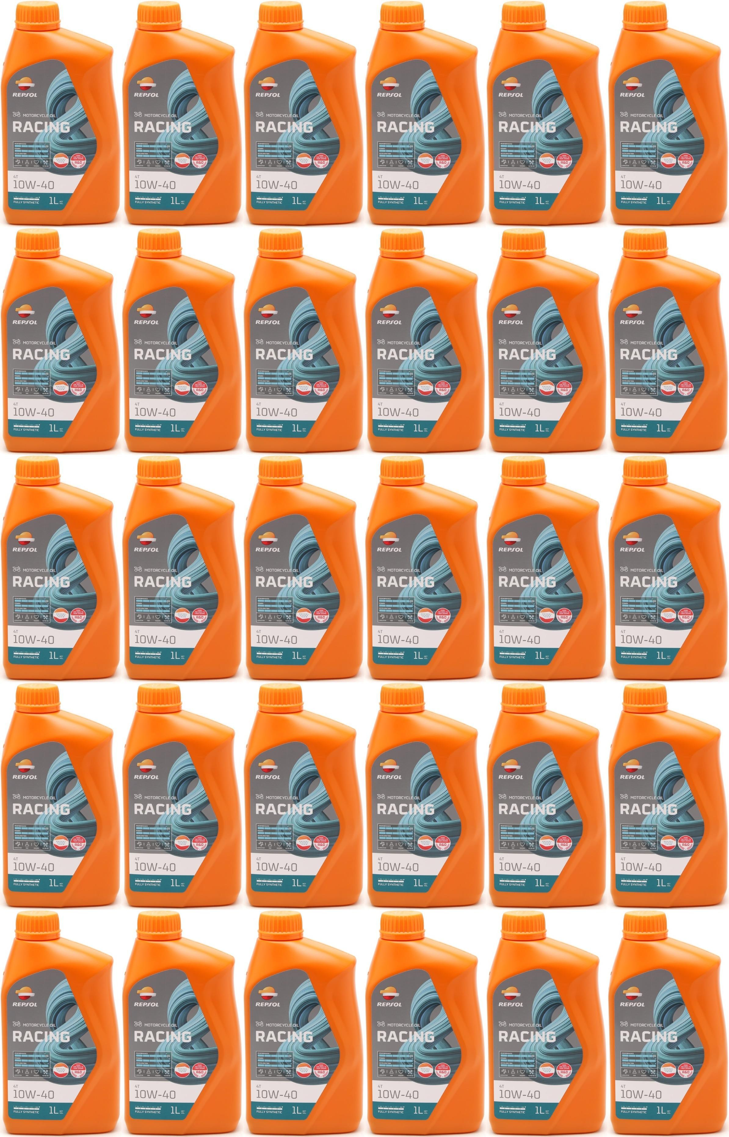 Repsol Motorrad Motoröl MOTO RACING 4T 10W40 1 Liter 30x 1l = 30 Liter