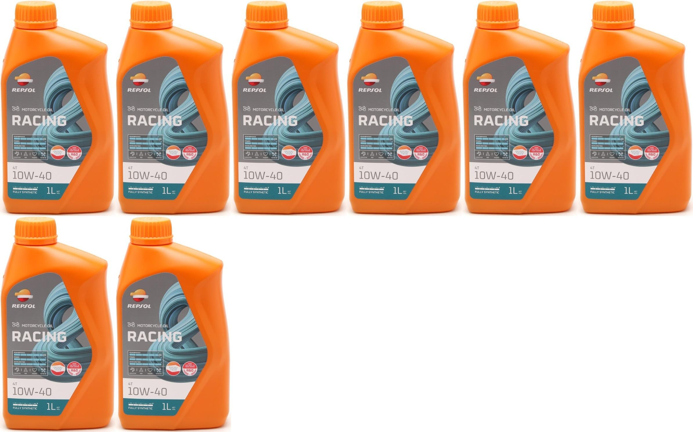 Repsol Motorrad Motoröl MOTO RACING 4T 10W40 1 Liter 8x 1l = 8 Liter