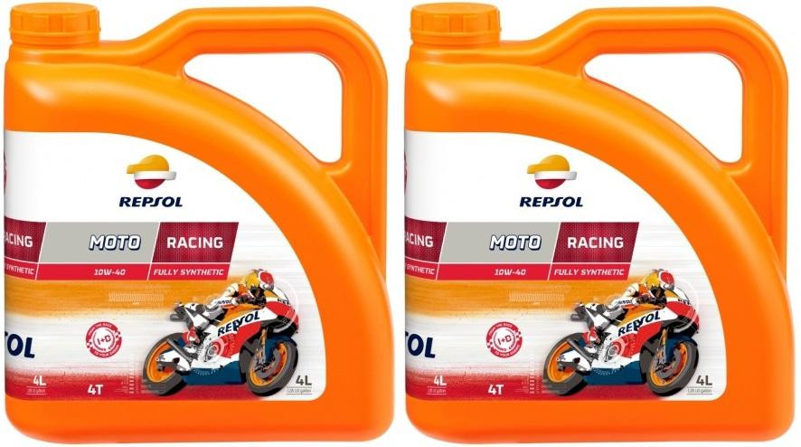 Repsol Motorrad Motoröl MOTO RACING 4T 10W40 2x 4l = 8 Liter