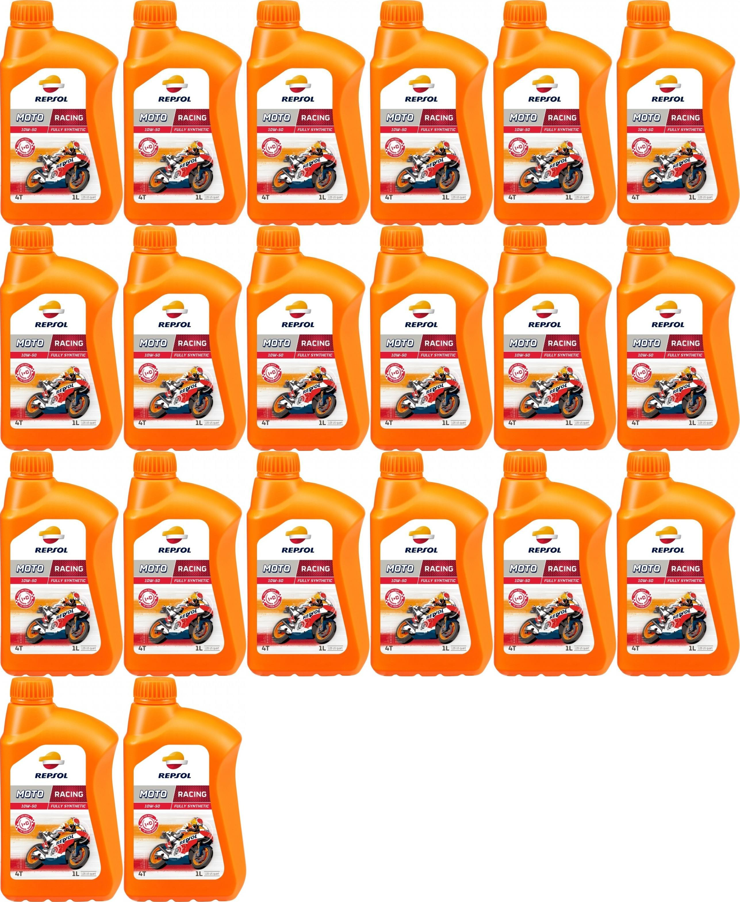 Repsol Motorrad Motoröl MOTO RACING 4T 10W50 1 Liter 20x 1l = 20 Liter