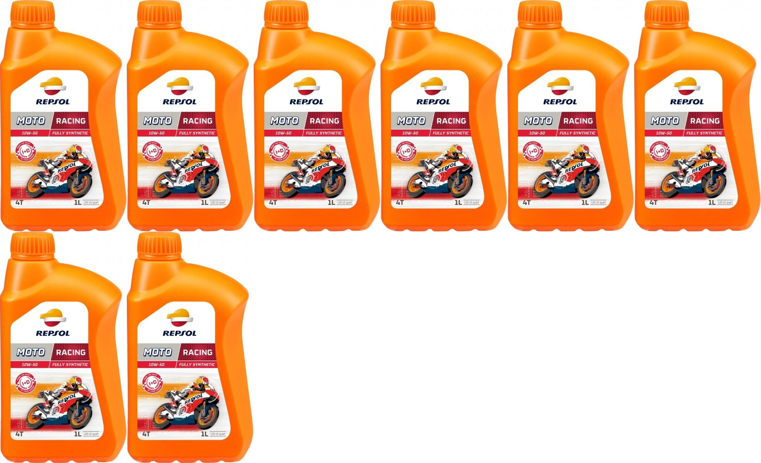 Repsol Motorrad Motoröl MOTO RACING 4T 10W50 1 Liter 8x 1l = 8 Liter