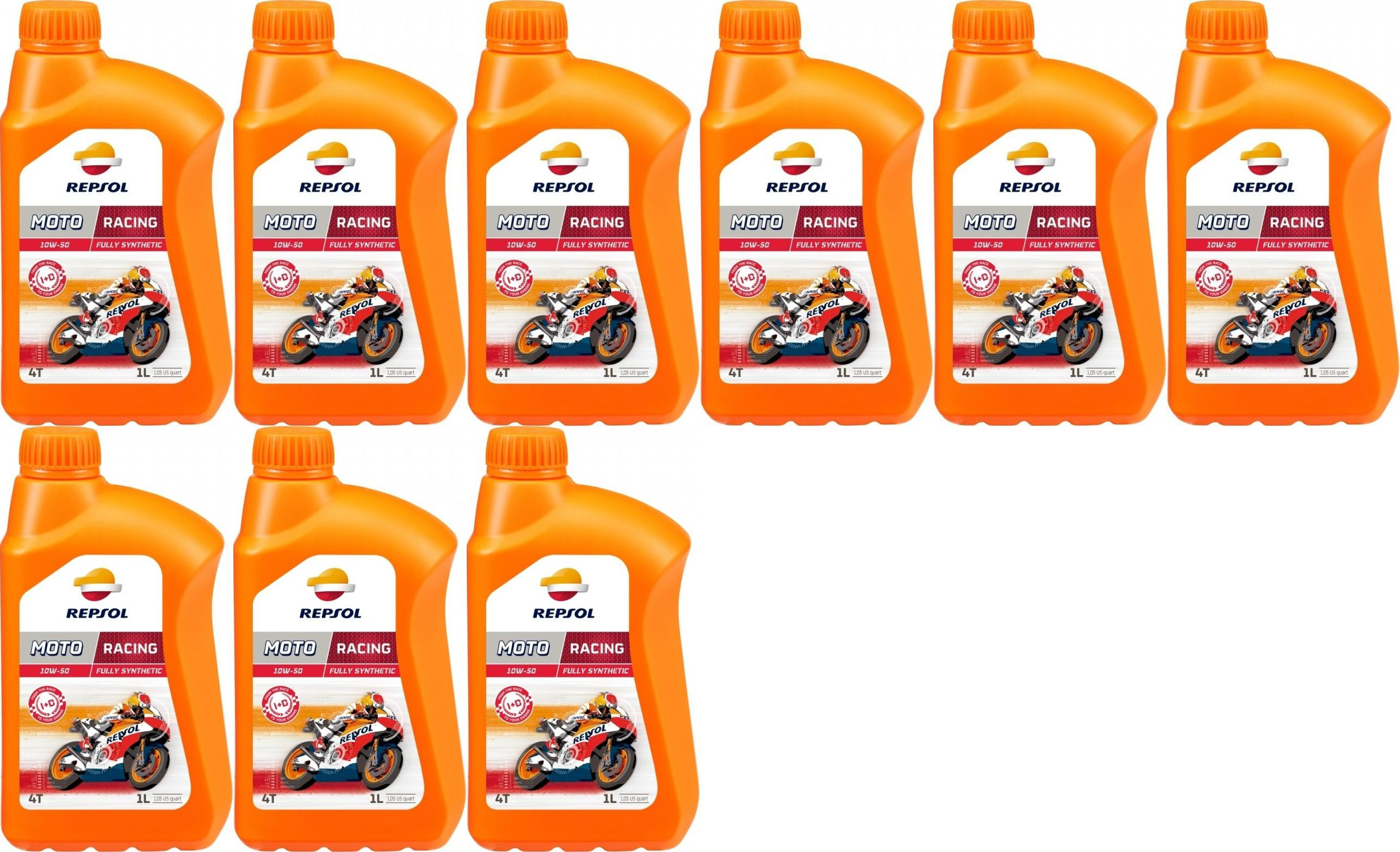 Repsol Motorrad Motoröl MOTO RACING 4T 10W50 1 Liter 9x 1l = 9 Liter