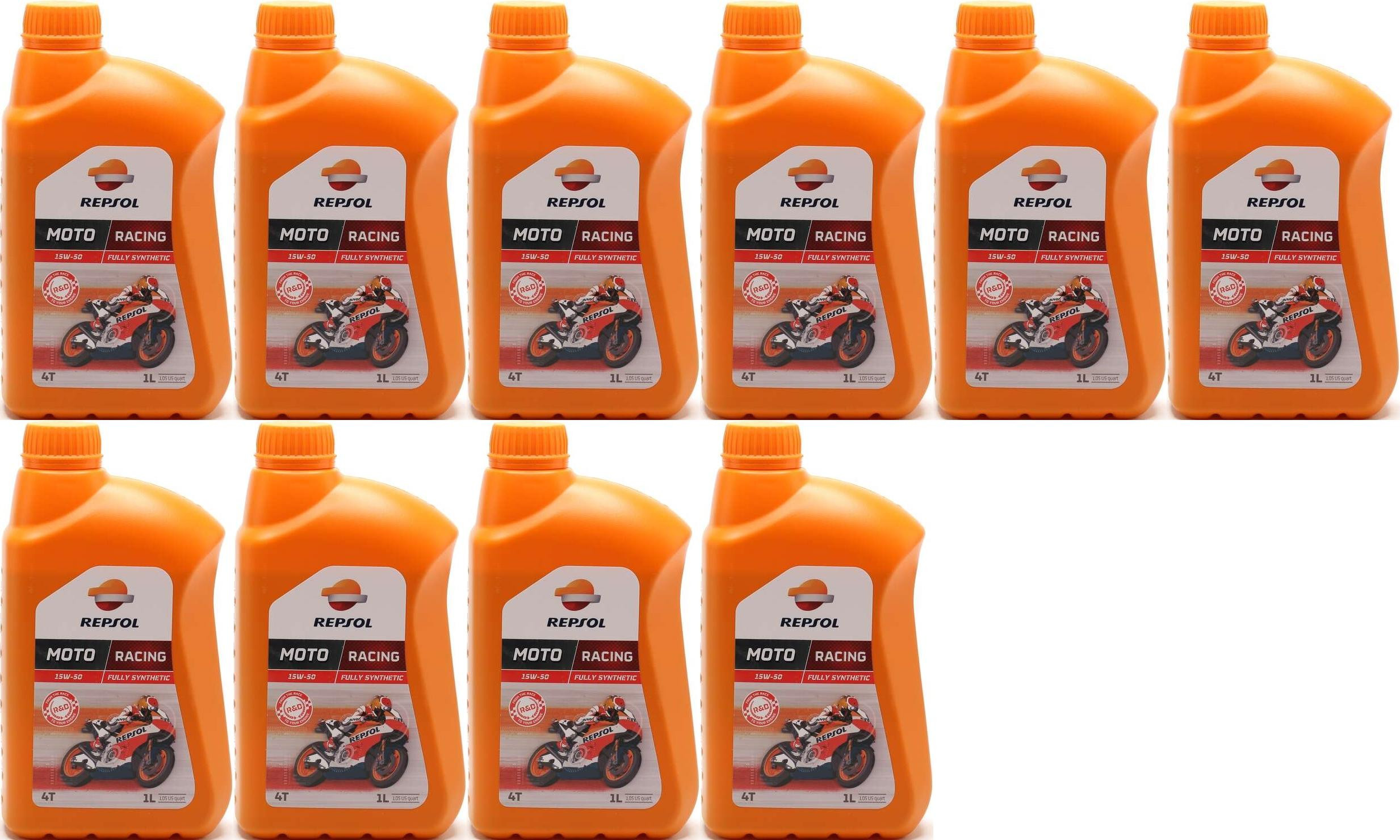 Repsol Motorrad Motoröl MOTO RACING 4T 15W50 1 Liter 10x 1l = 10 Liter