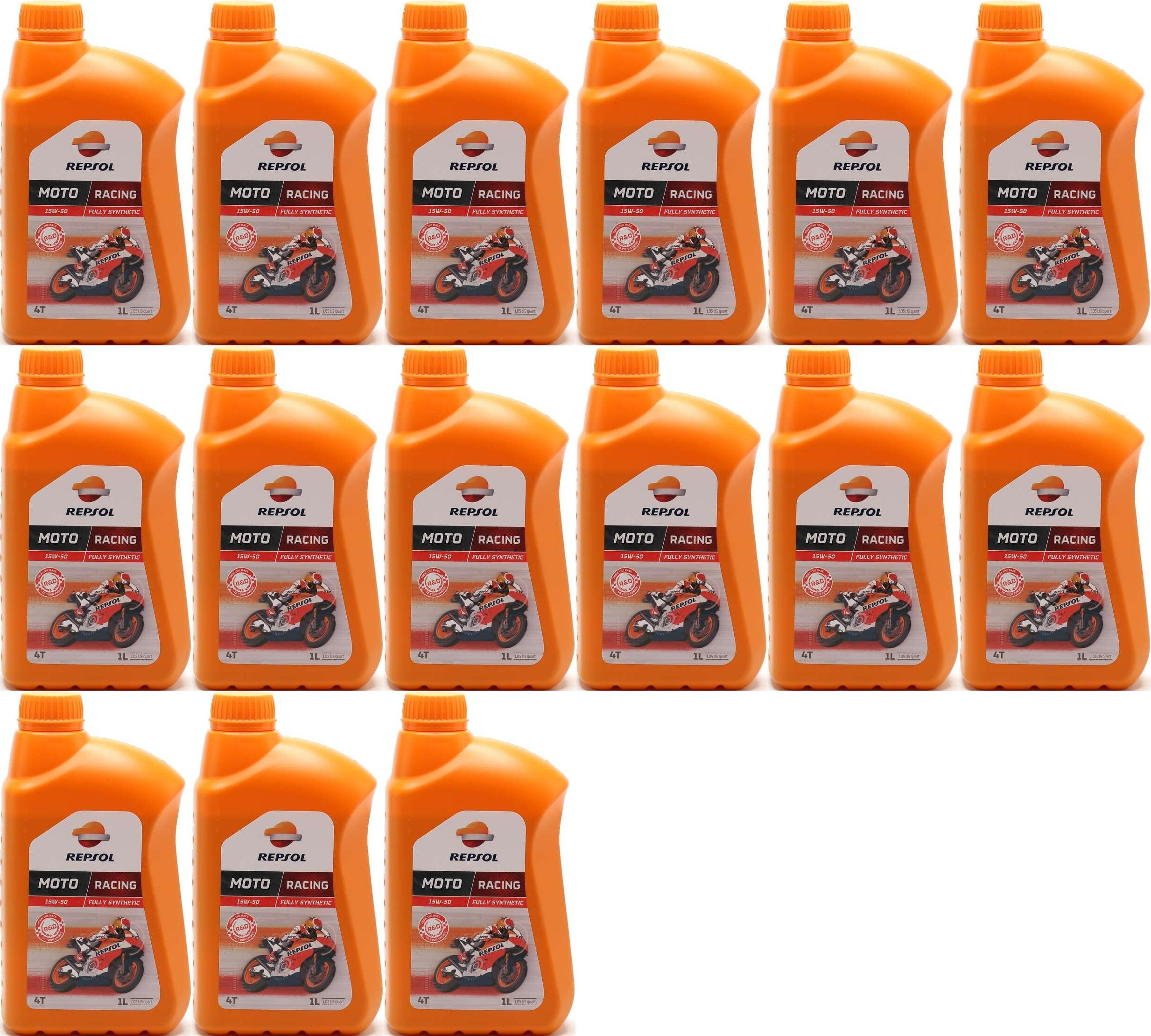 Repsol Motorrad Motoröl MOTO RACING 4T 15W50 1 Liter 15x 1l = 15 Liter