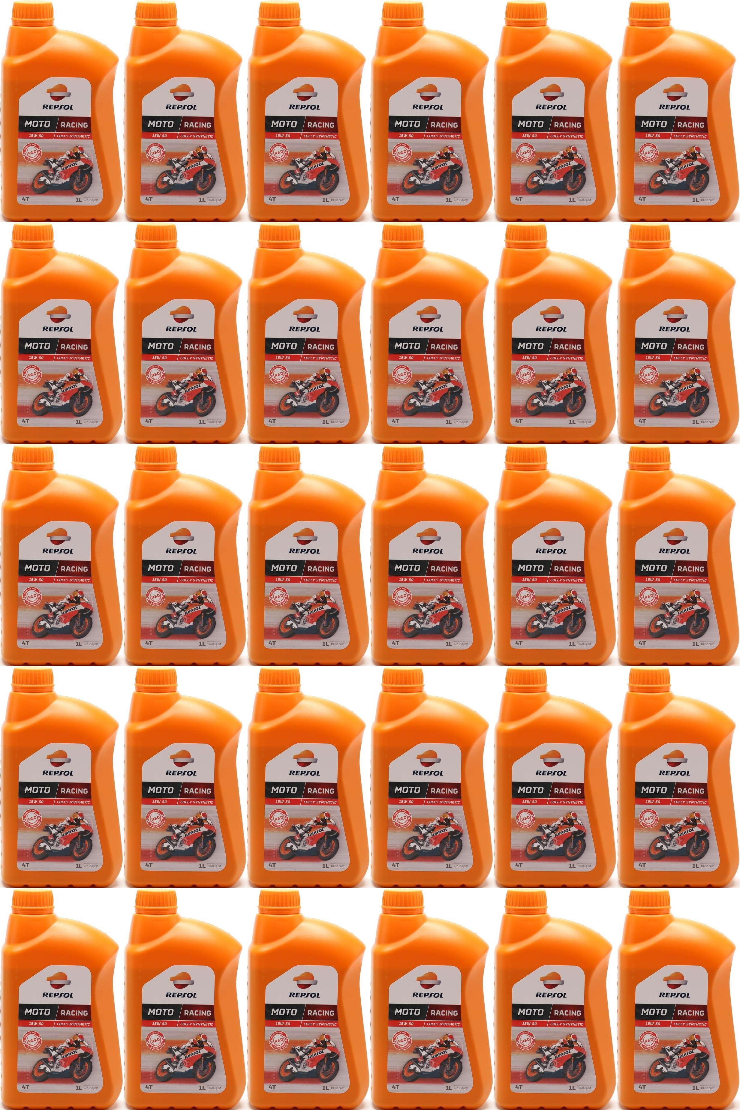 Repsol Motorrad Motoröl MOTO RACING 4T 15W50 1 Liter 30x 1l = 30 Liter